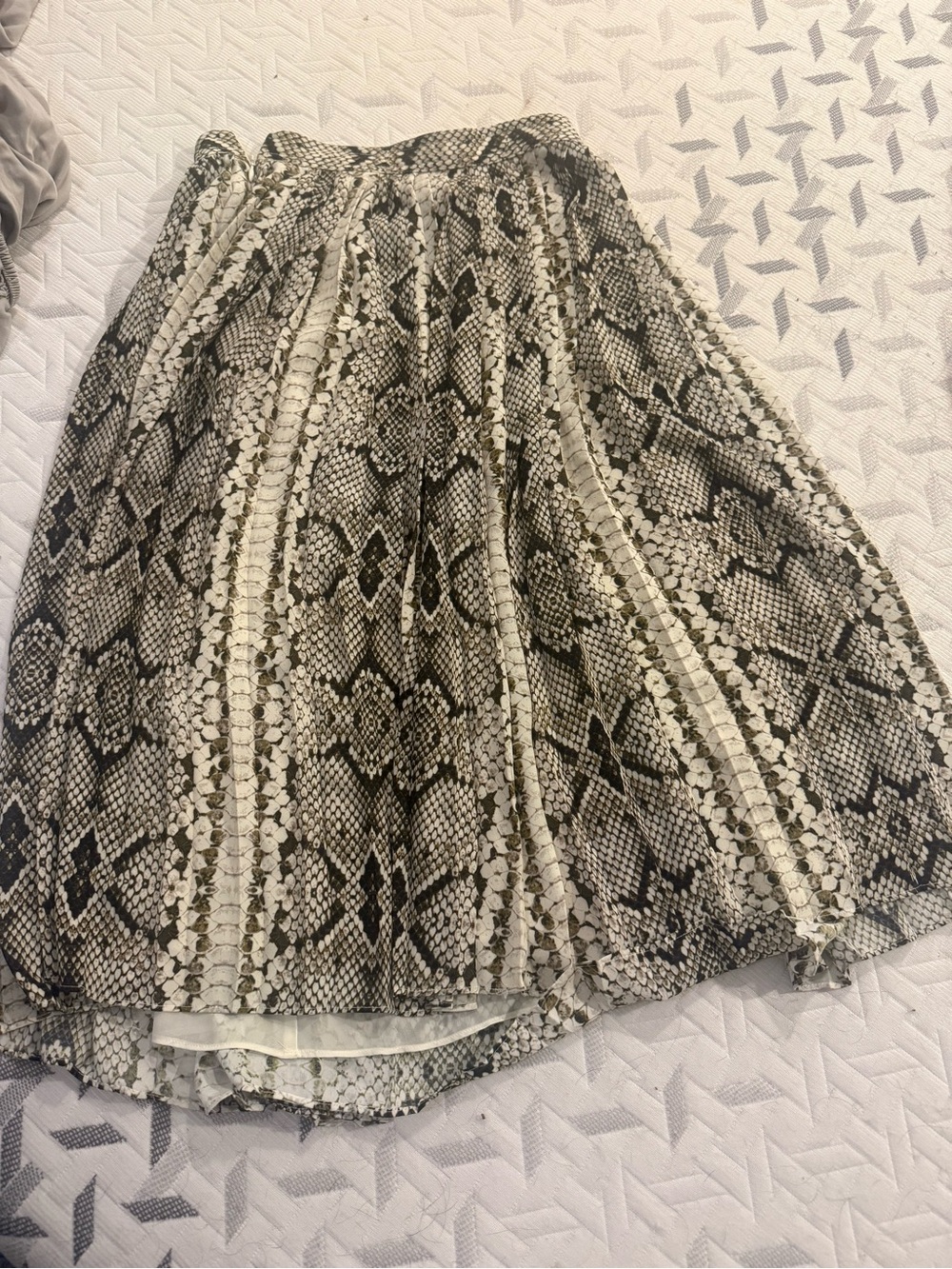J. Crew Black and White Snake-Print Skirts with Pleats